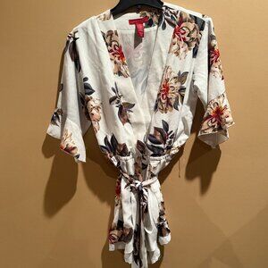 Saks Fifth Floral romper Wrap tie